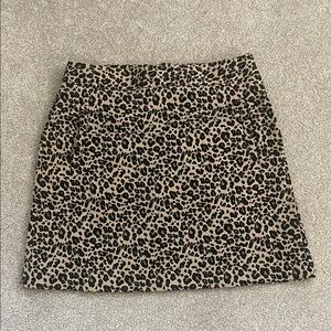 LOFT Animal Leopard Print Mini Skirt